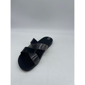 Zaxy Women Black/ Gray Slip-On Open-Toe Sandal Size 9